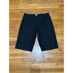 CACHE Womens Bermuda Shorts Size 12 Black Linen Rayon 13" Inseam